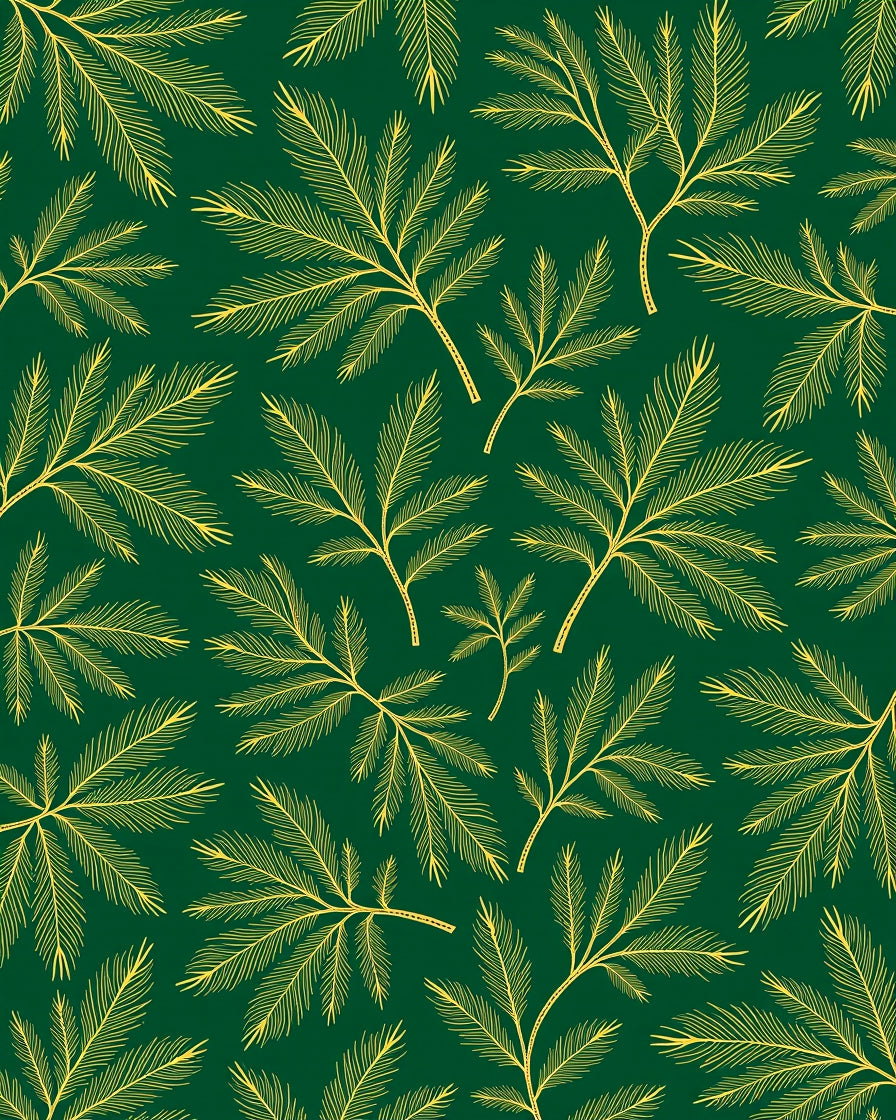 Emerald Golden Leaf Branches Rug