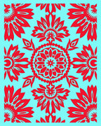 Bold Red Floral Mandalas Rug