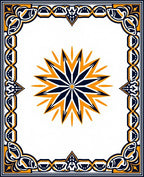 Geometric Starburst Border Design Rug