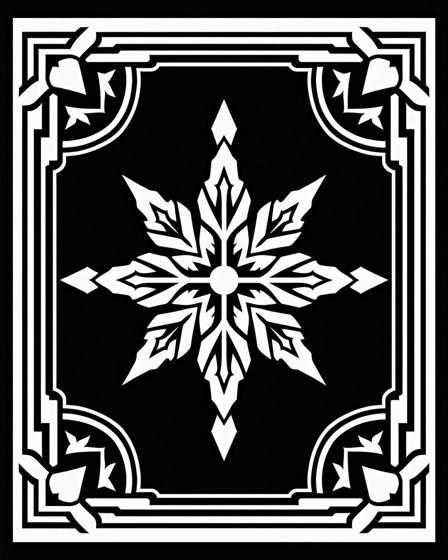 Monochromatic Geometric Starburst Design Rug