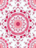 Fuchsia Floral Symmetry Mandala Design Rug