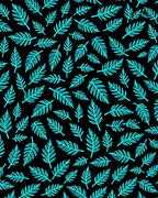 Cyan Tropical Leaf Pattern Rug