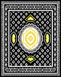 Black Yellow Geometric Diamond Medallion Rug