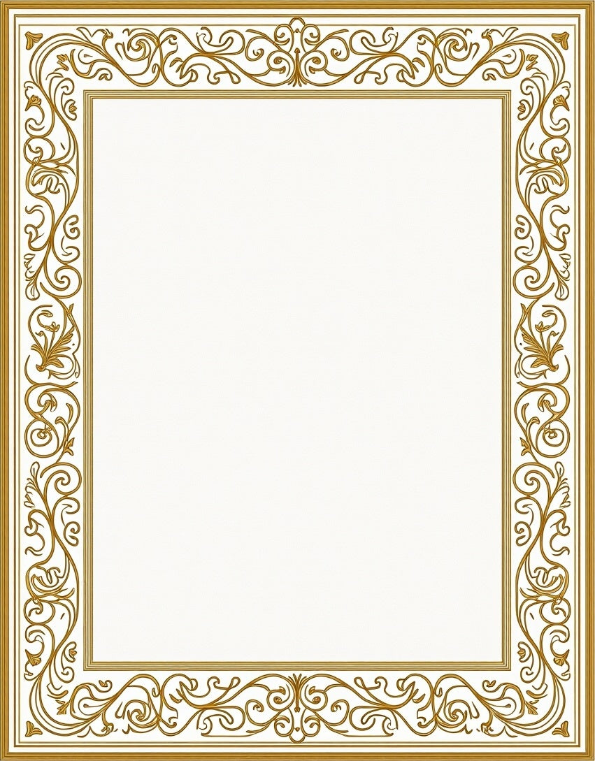 Ornate Gold Swirl Pattern Rug