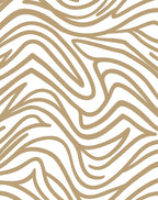Abstract Gold Wavy Lines Rug