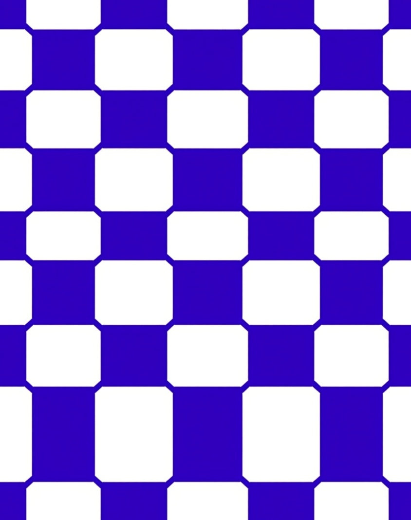 Classic Cobalt Blue White Checkerboard Rug