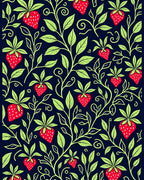 Strawberry Vine Foliage Pattern Rug