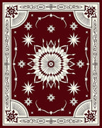 Starburst Floral Patterned Vintage Rug