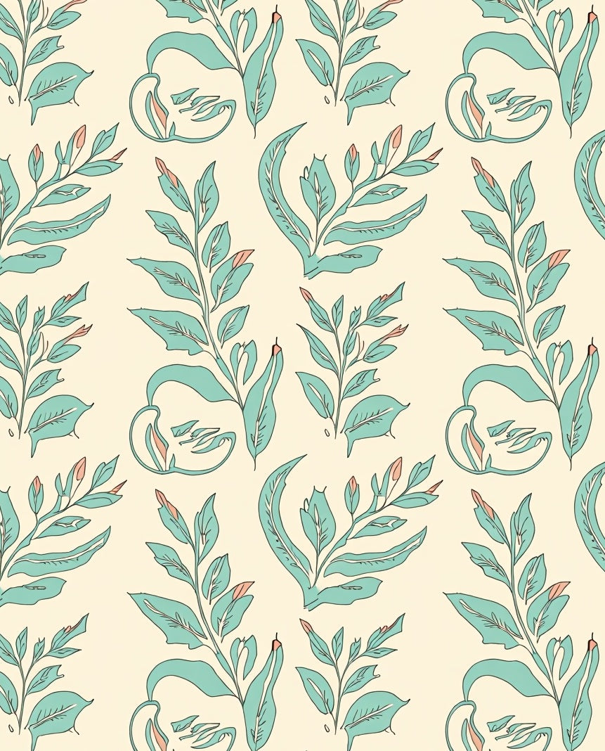 Organic Leaf Abstract Pattern Rug