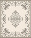 Ornate Scrollwork Floral Pattern Rug