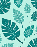 Monstera Leaf Pattern Green Rug