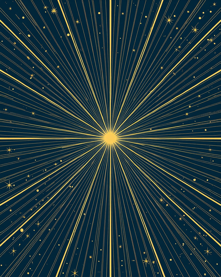 Celestial Sunburst Starry Celestial Rug