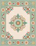 Vintage Floral Garden Medallion Rug