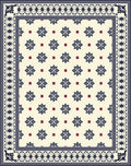 Dark Blue Floral And Geometric Vintage Rug
