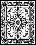 Ornate Scrollwork Floral Vine Pattern Rug