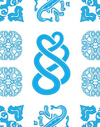 Bold Blue Infinite Knot Pattern Rug