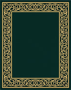 Ornate Green Gold Border Rug