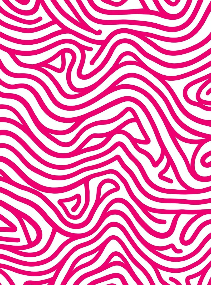 Vibrant Pink Abstract Swirl Pattern Rug