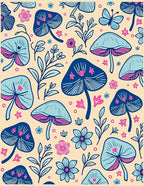 Mushroom Floral Pattern Design Rug
