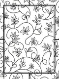 Elegant Swirl Floral Outline Design Rug