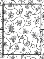 Elegant Swirl Floral Outline Design Rug