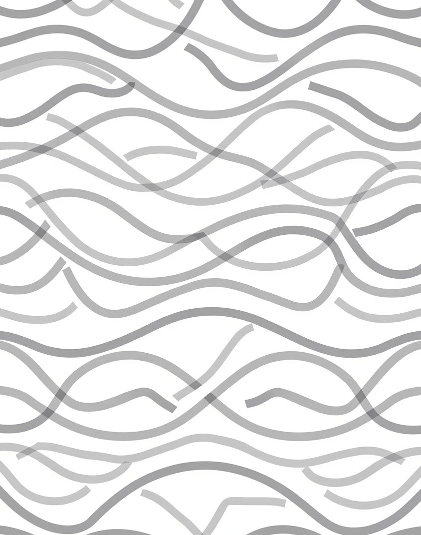 Wavy Grey Lines Abstract Pattern Rug