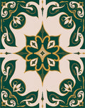 Ornate Emerald Gold Floral Pattern Rug