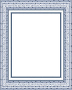 Blue Geometric Pattern With White Accents Rug