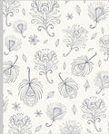Feather Floral Line Art Pattern Rug