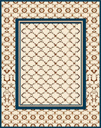 Ornate Patterned Cream Brown Rug
