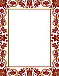 Rich Red Gold Floral Vine Rug