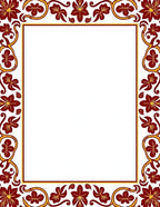 Rich Red Gold Floral Vine Rug