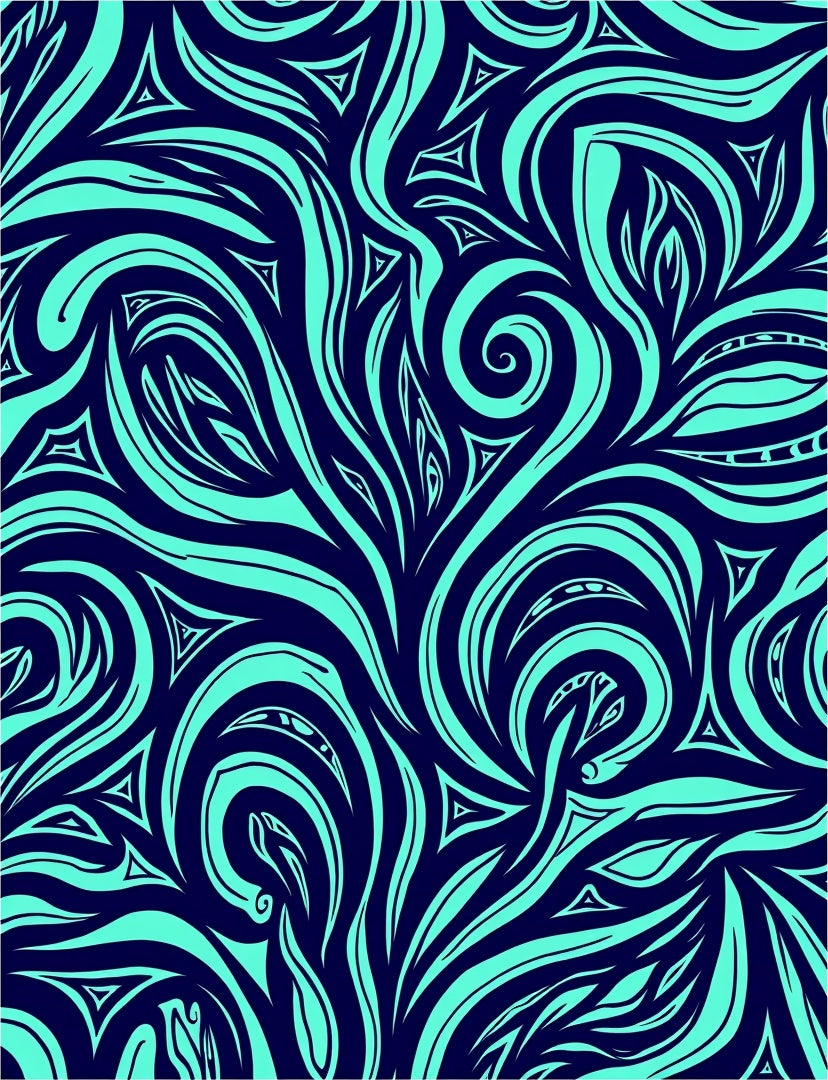 Abstract Swirls And Triangles Design Rug