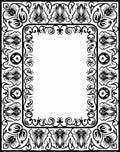 Ornate Floral And Foliage Pattern Border Rug