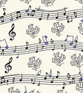 Musical Notes and Abstract Floral Harmony Rug