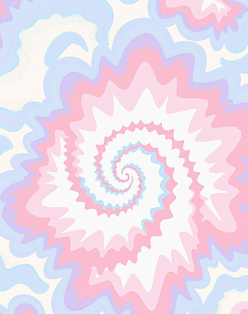 Soft Pastel Swirl Psychedelic Pattern Rug