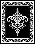 Ornate Black White Floral Swirl Rug