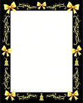 Golden Bow Ornate Scroll Border Rug