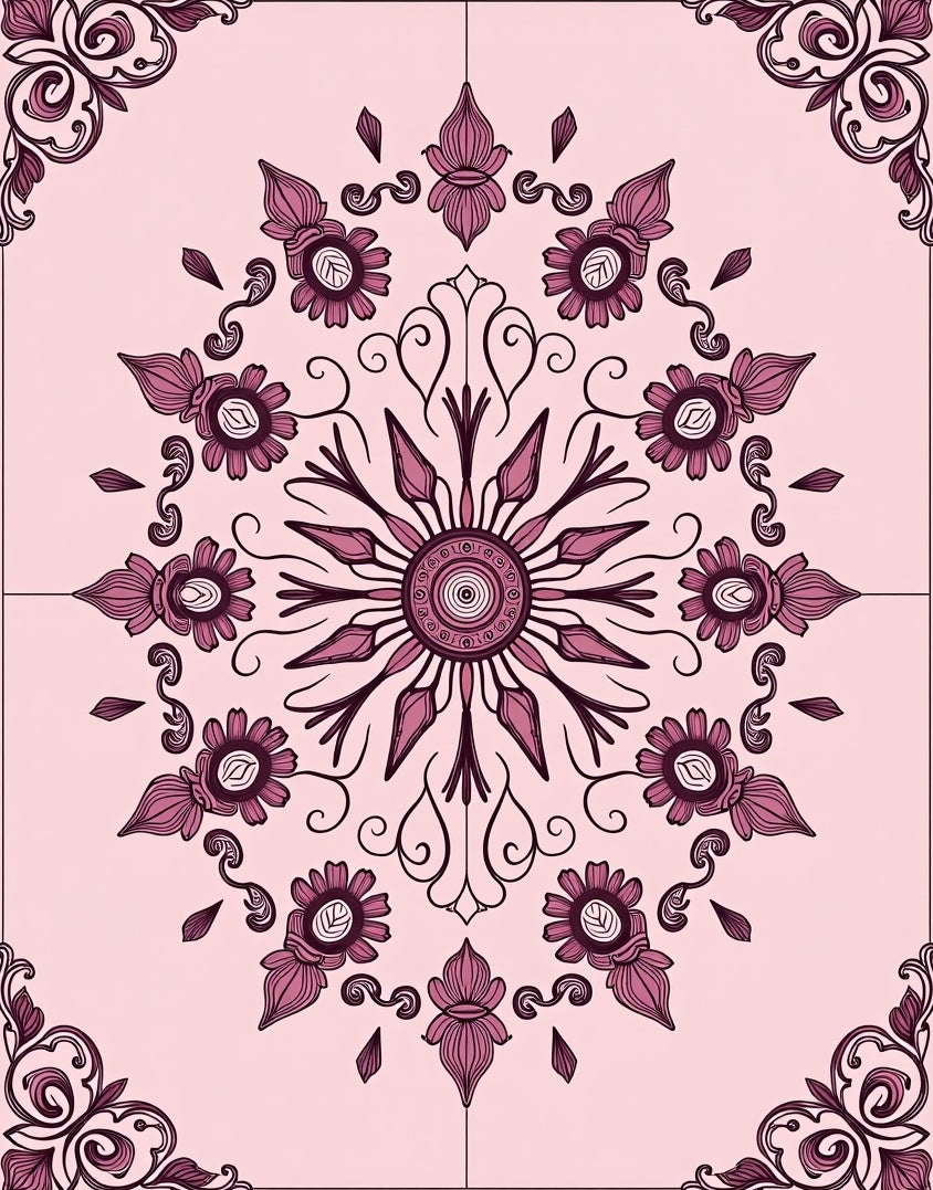 Vintage Floral Mandala Style Design Rug