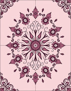 Vintage Floral Mandala Style Design Rug