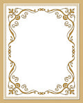 Gold Swirl Floral Border Design Rug