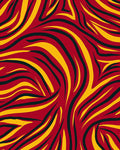 Bold Red Yellow Abstract Swirls Rug