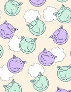 Cheery Cat Cloud Pattern Rug