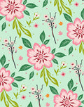 Pink Blossom Floral Pattern Rug