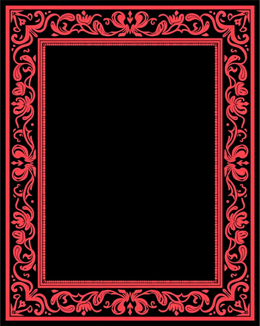 Ornate Floral Border Design Rug