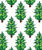 Green Evergreen Tree Repeat Rug