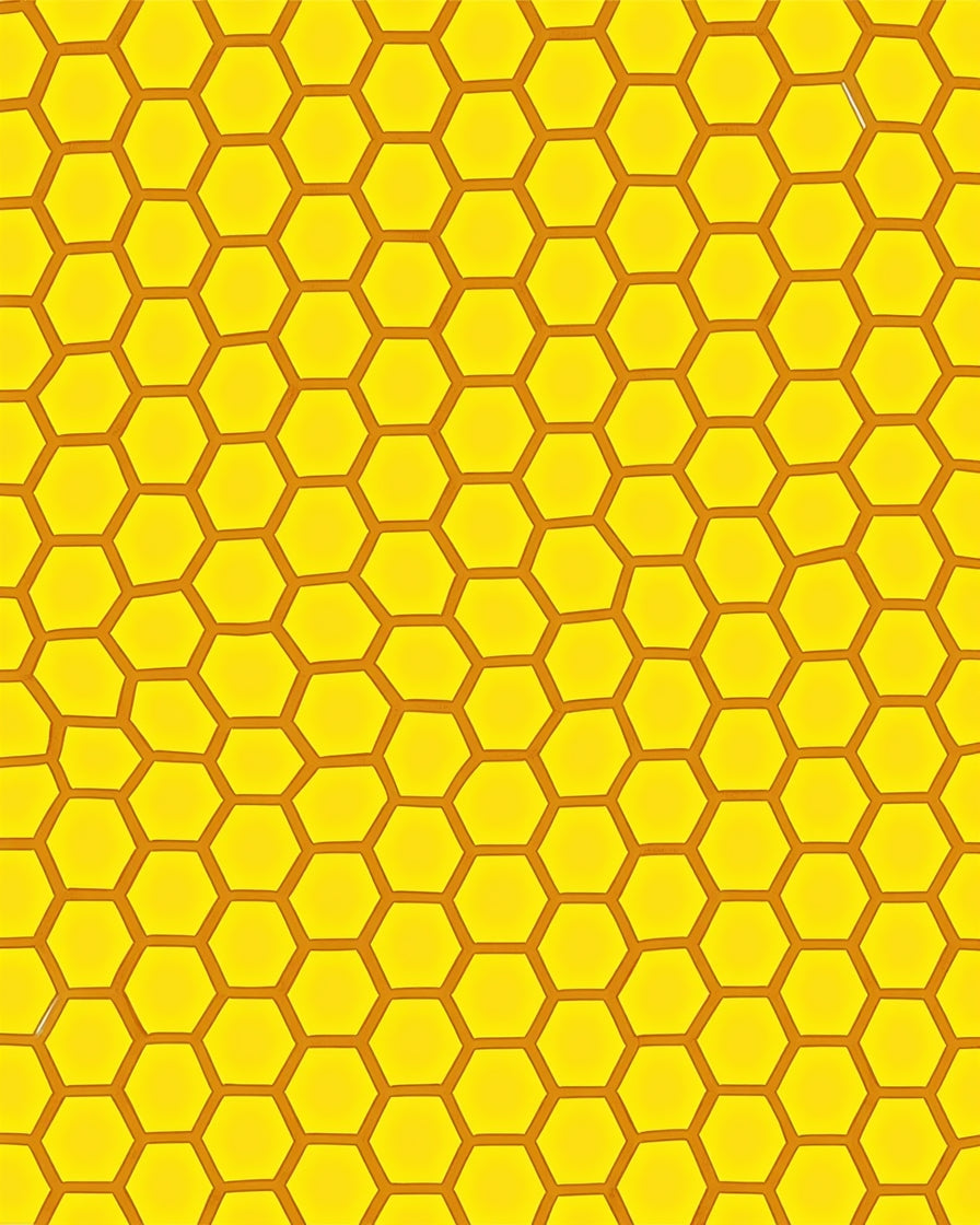 Golden Honeycomb Geometric Pattern Rug