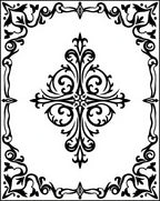 Black Ornate Floral Design Rug