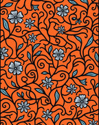 Vibrant Floral Vine Pattern Design Rug