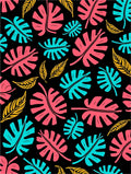 Tropical Leaf Pattern Art Rug